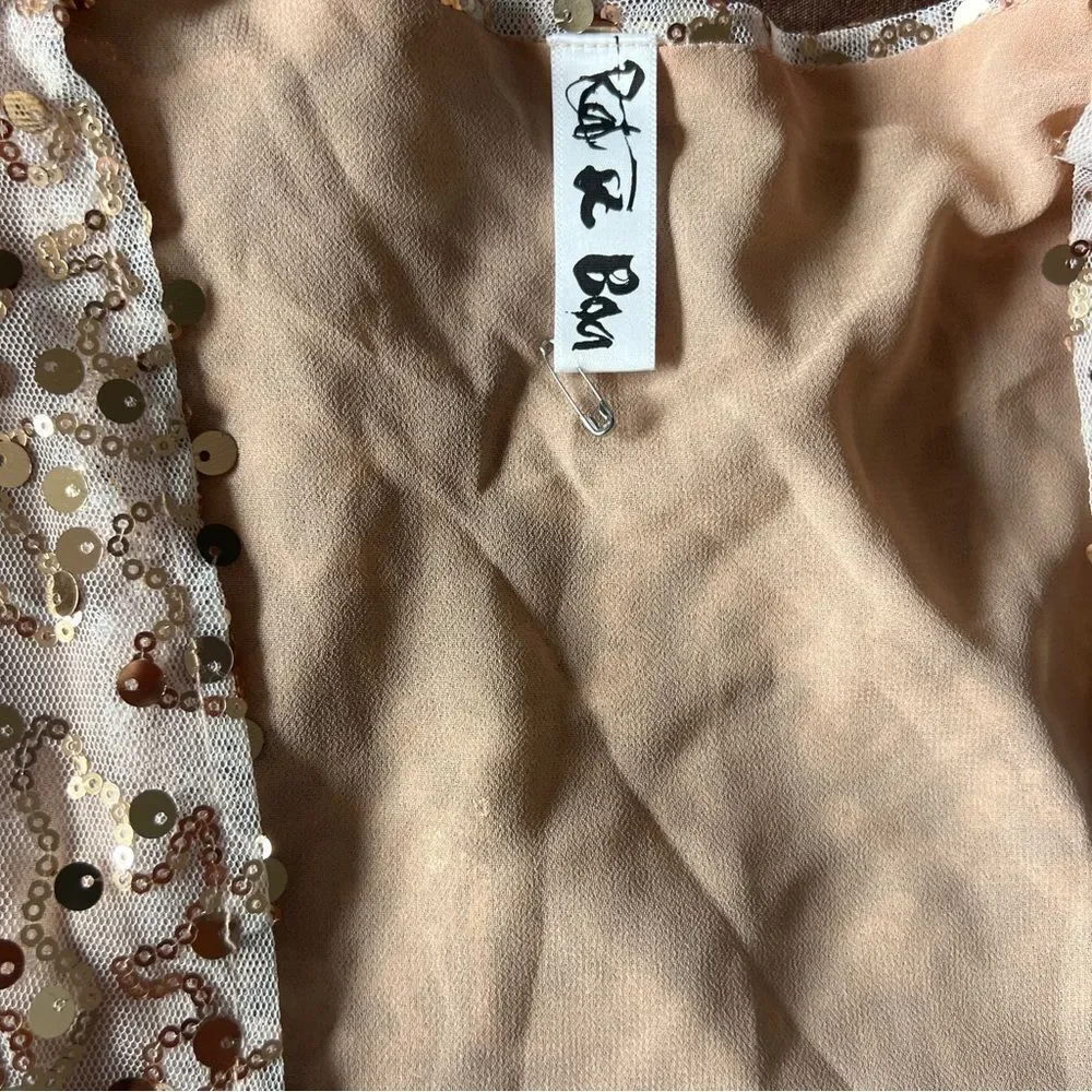 Sequin Embellished Sheer Cardigan Size S